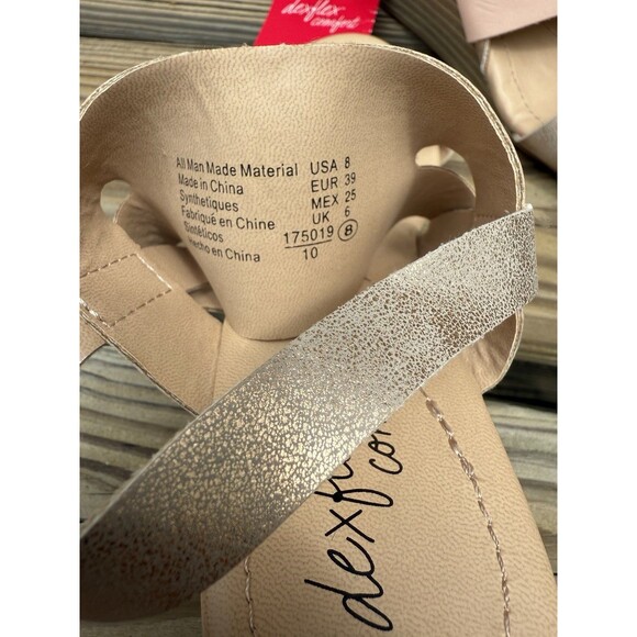 DexFlex by DEXTER Rose Gold Pink Slingback High Wedge Sandals US Sz 8M - Picture 2 of 6